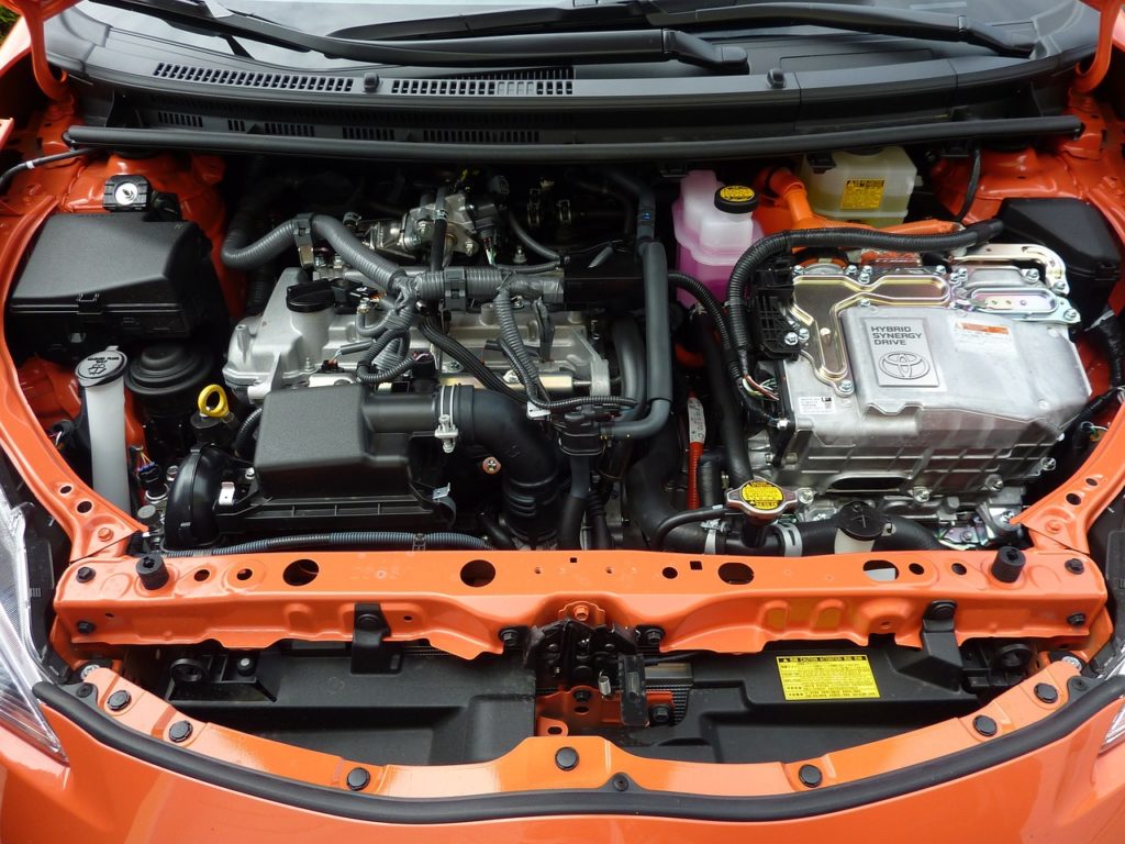 Toyota Prius C, engine view. Mobile mechanic Longview WA